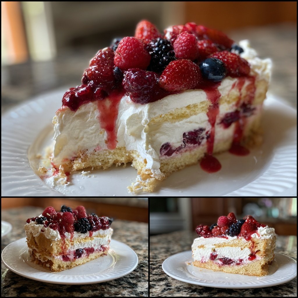 Geburtstagskuchen mit Beerencreme