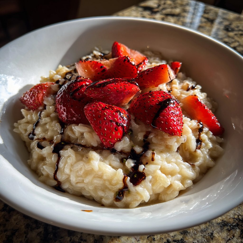 Risotto mit Erdbeeren und Balsamico