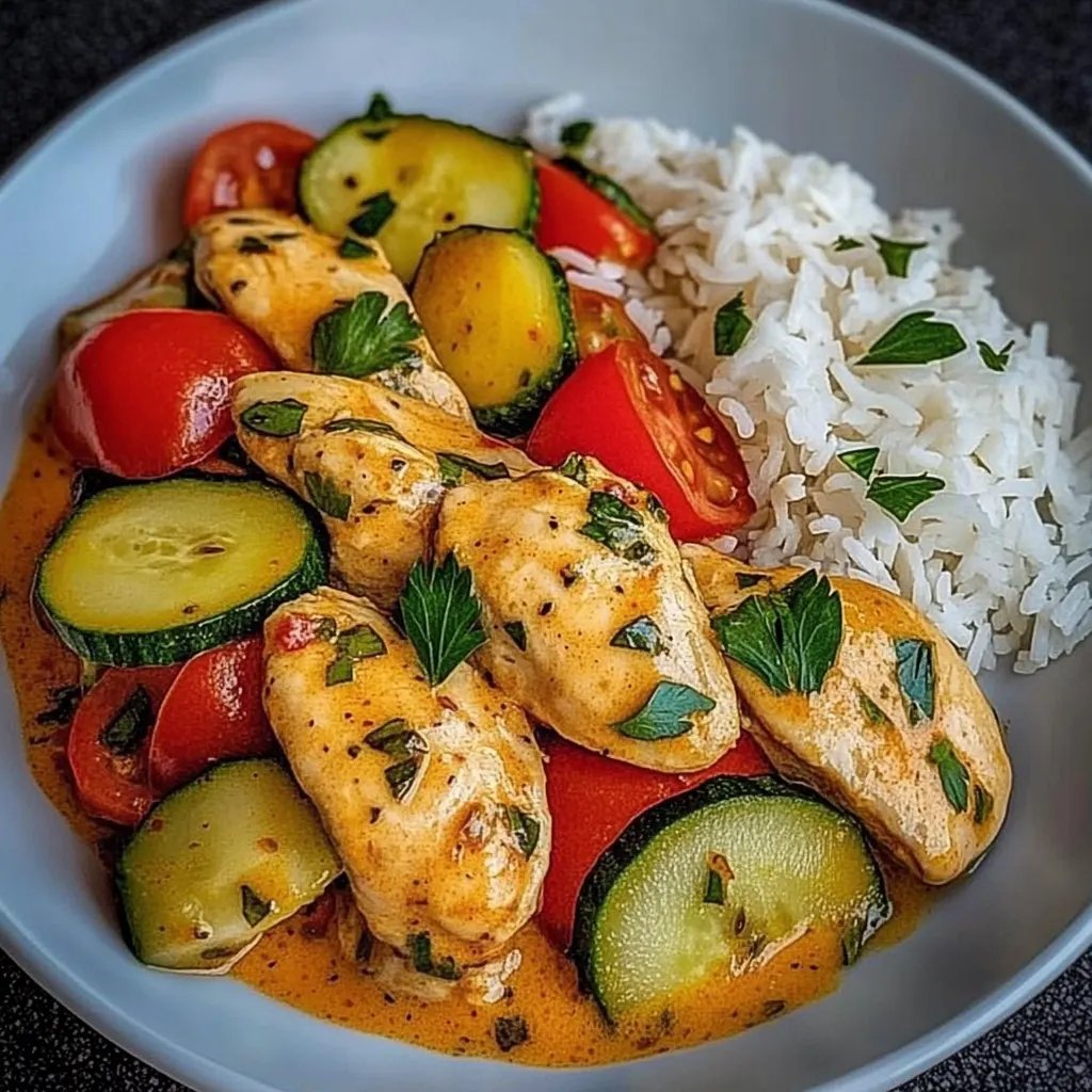 Paprika-Zucchini-Sahne-Hähnchen