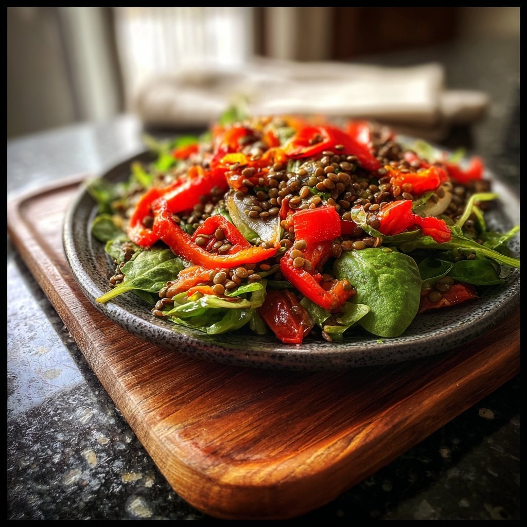 Salat Zum Grillen Mit Linsen Und Paprika
