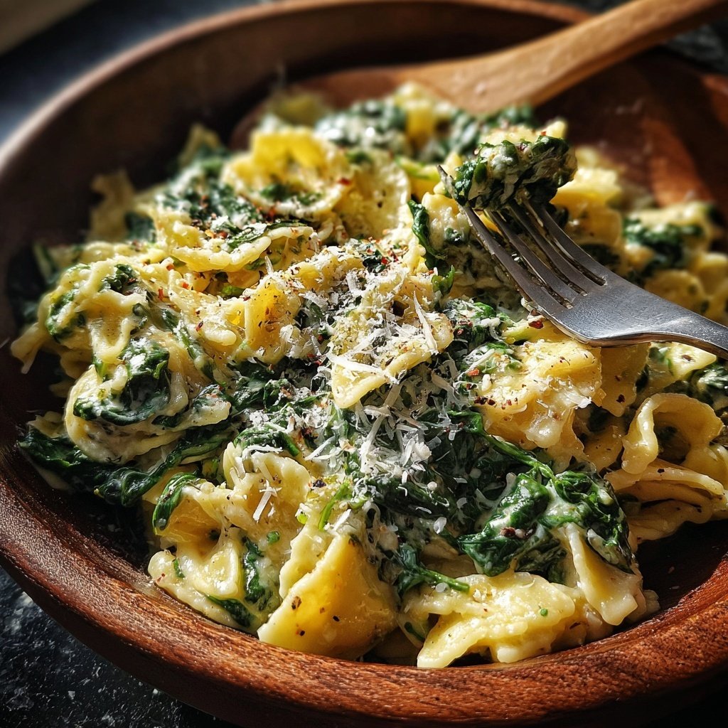 Pasta Mit Spinat Und Knoblauch