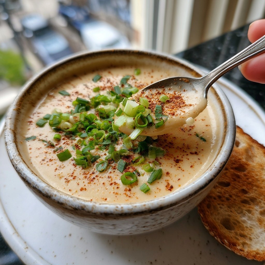 Blumenkohlsuppe mit Lauchzwiebeln