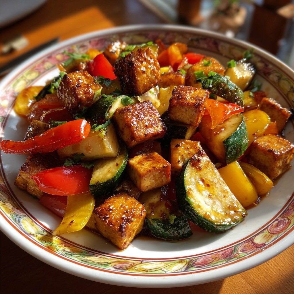 Kalorienarme Gemüsepfanne Mit Tofu