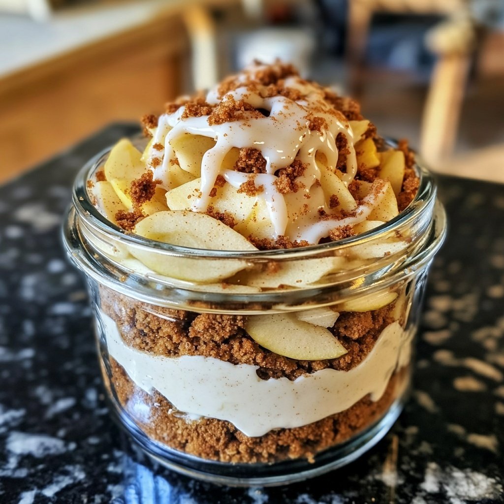 Spekulatius-Apfel-Cheesecake Dessert im Glas