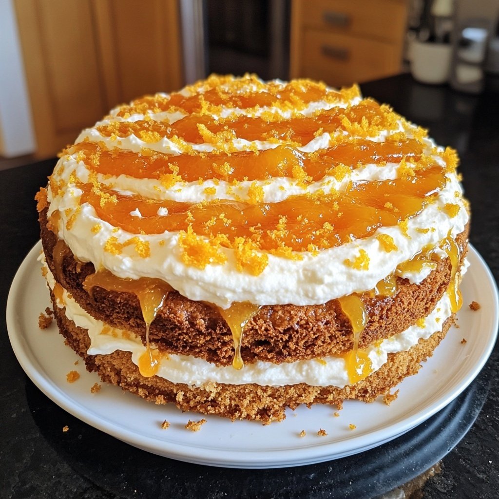 Torte mit Orangenkonfitüre und Mascarpone
