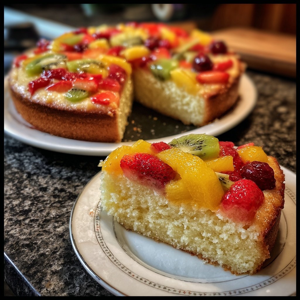 Blechkuchen mit Früchten der Saison