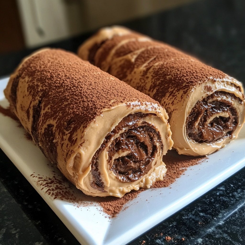 Schoko-Biskuitrolle (Baumstammkuchen)