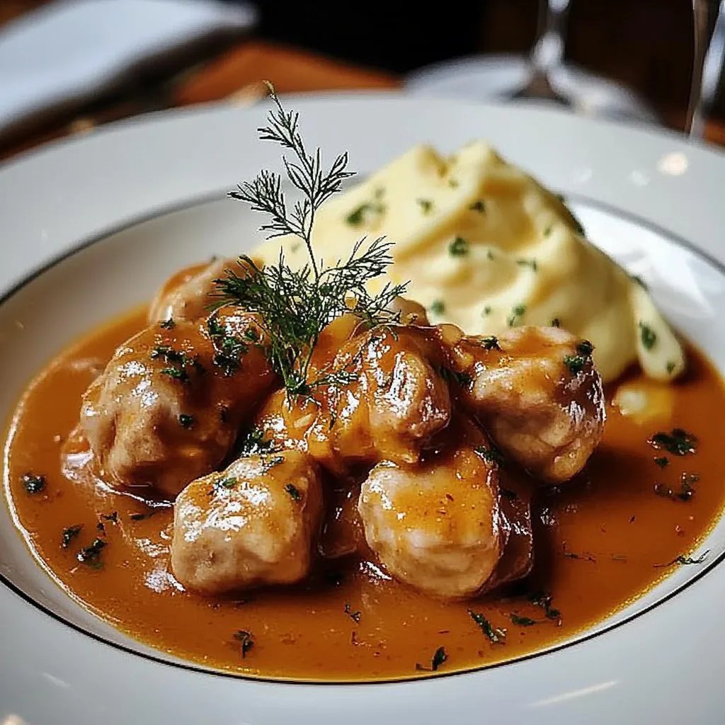 Butterzartes Rahmgulasch mit Serviettenknödel