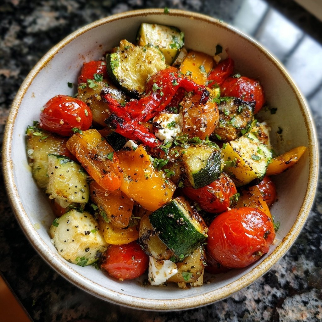 Gesund & Leicht Mediterrane Gemüsepfanne mit Feta
