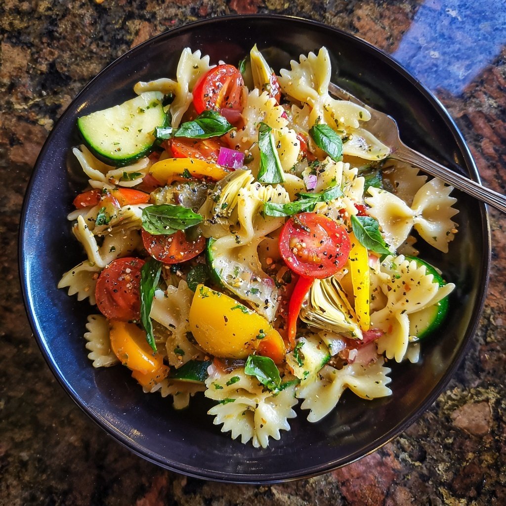 Nudelsalat Mediterran Mit Artischocken