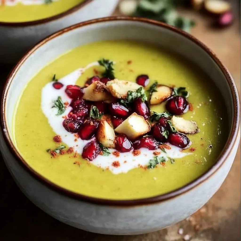 Pastinaken-Senf-Suppe mit Kresse und Granatapfel