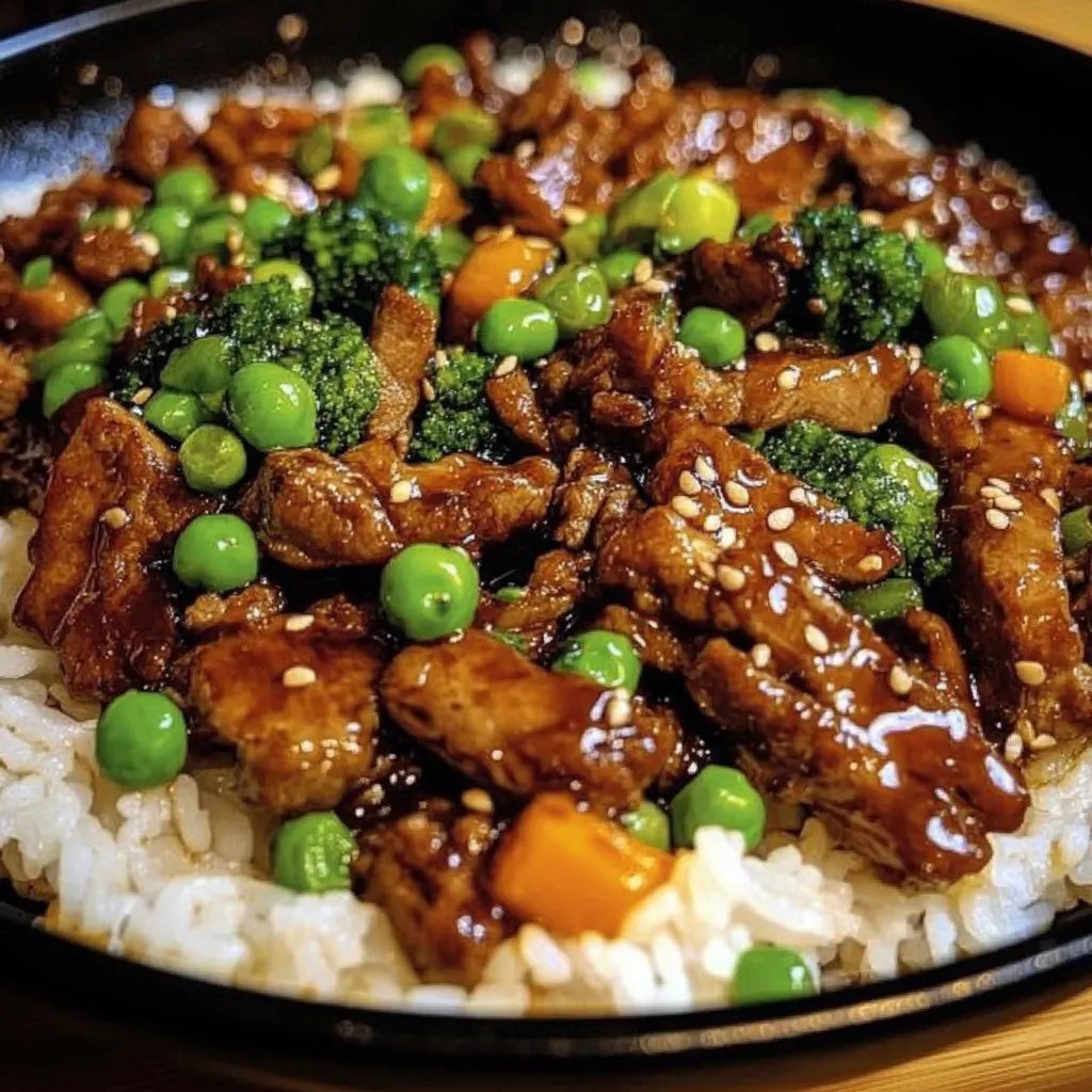 Teriyaki Rindfleisch mit Reis