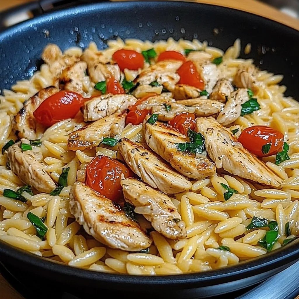 One Pot Orzo Pasta mit Hähnchen